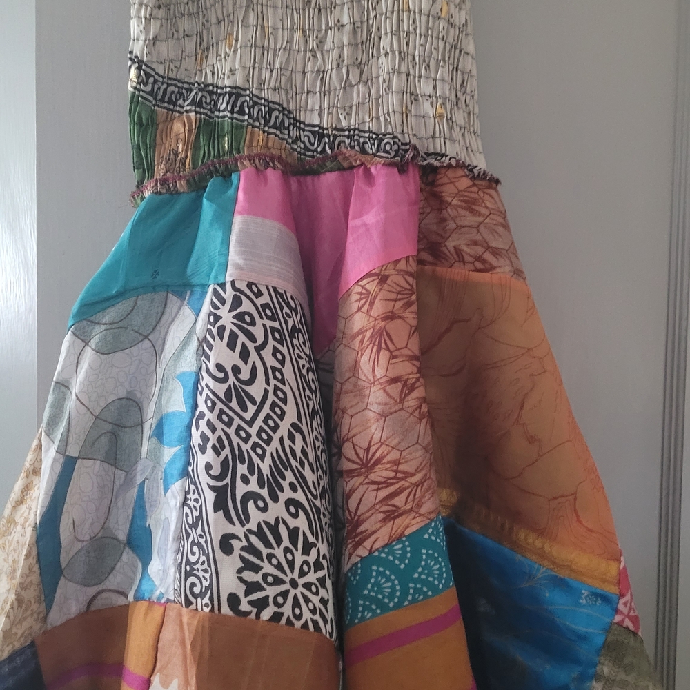 Ashley Taylor Green and Pink Maxi Bubble Dress